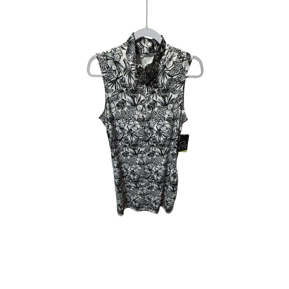 Emerald 18 Golf Dress Size M NWT Black And White Floral - Picture 2 of 13